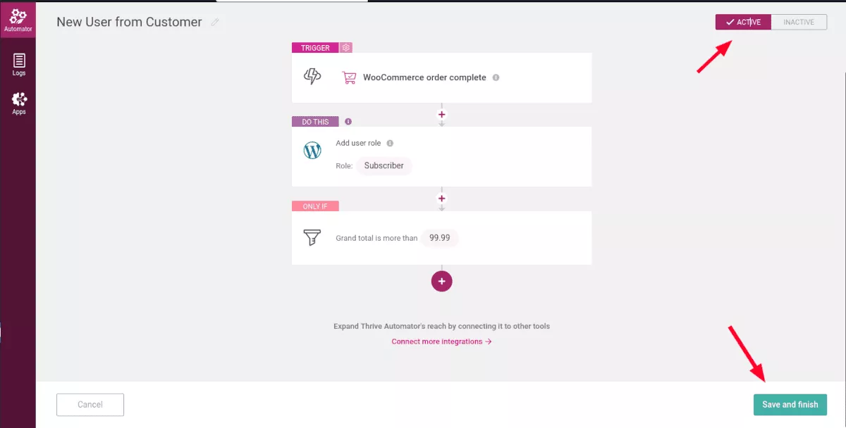 Thrive Automator-Dashboard