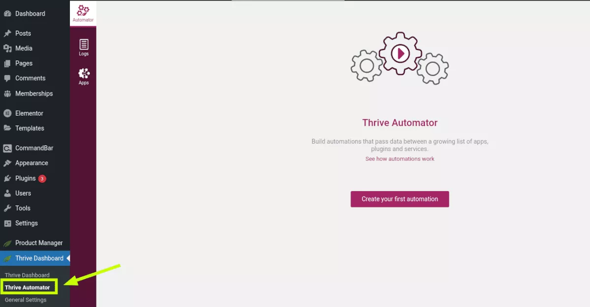 Thrive Automator-Dashboard