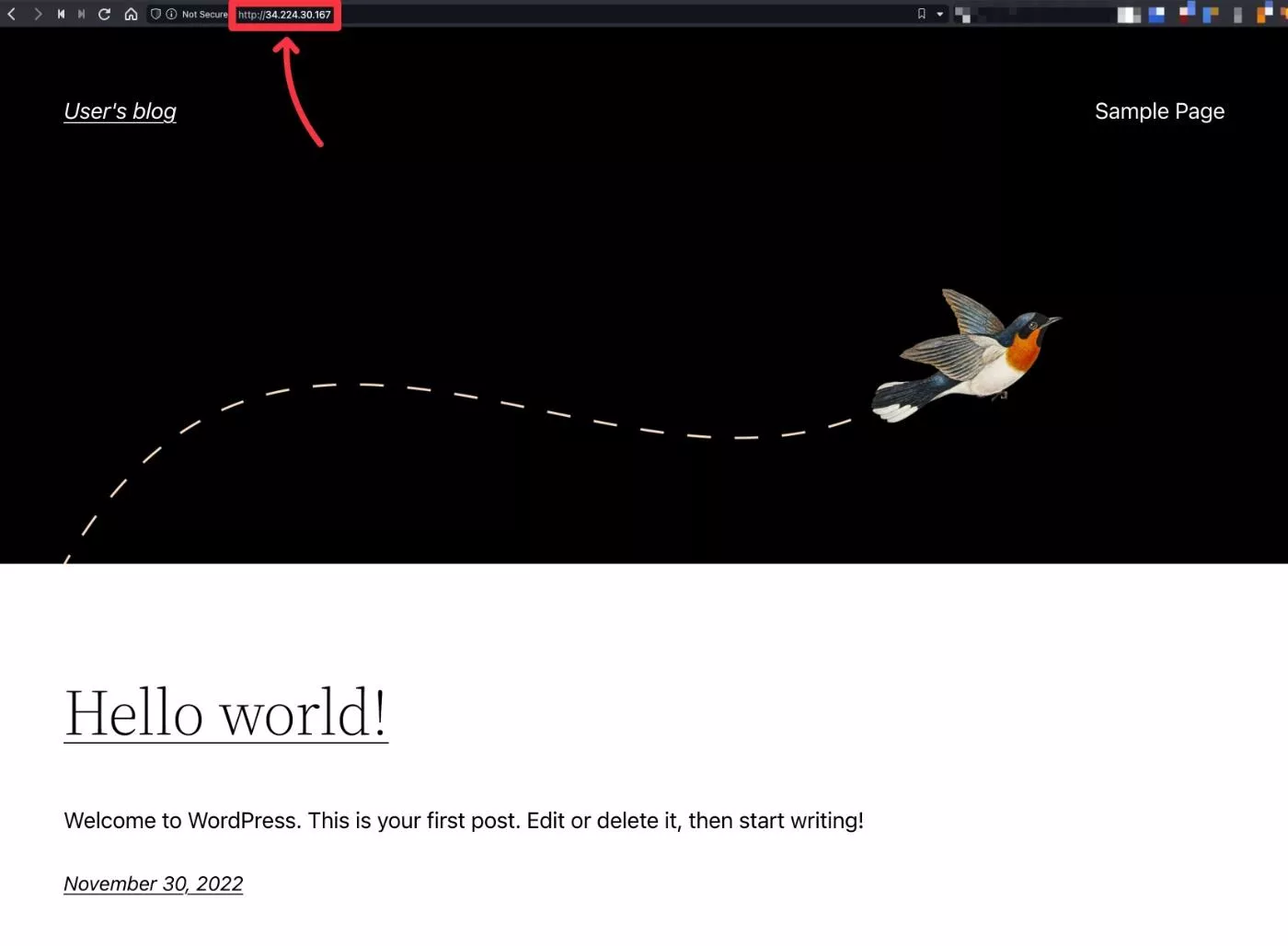 Amazon Lightsail の WordPress サイト