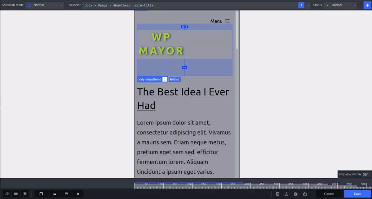 Screenshot des CSS Hero Editors