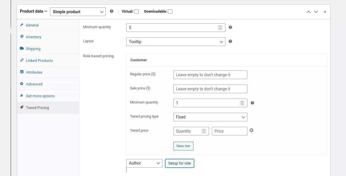 WoOCommerce プロダクト エディターのスクリーンショット