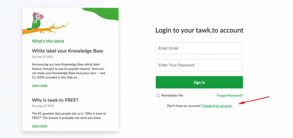 创建 TalkTo LiveChat 帐户