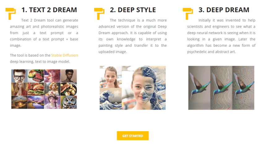 Gerador de sonhos profundos Deep Dream Generator Best AI Art Generators
