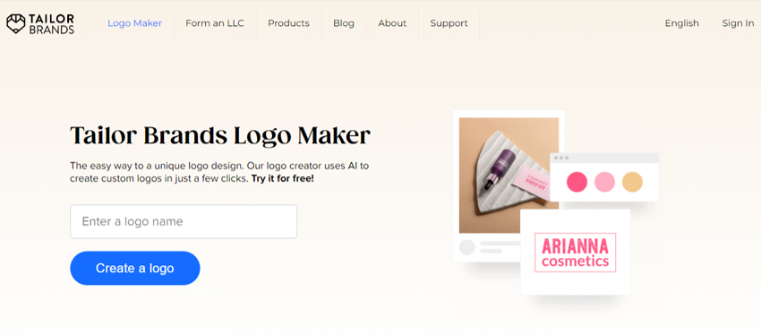 テーラーブランド Tailor Brands Logo Maker