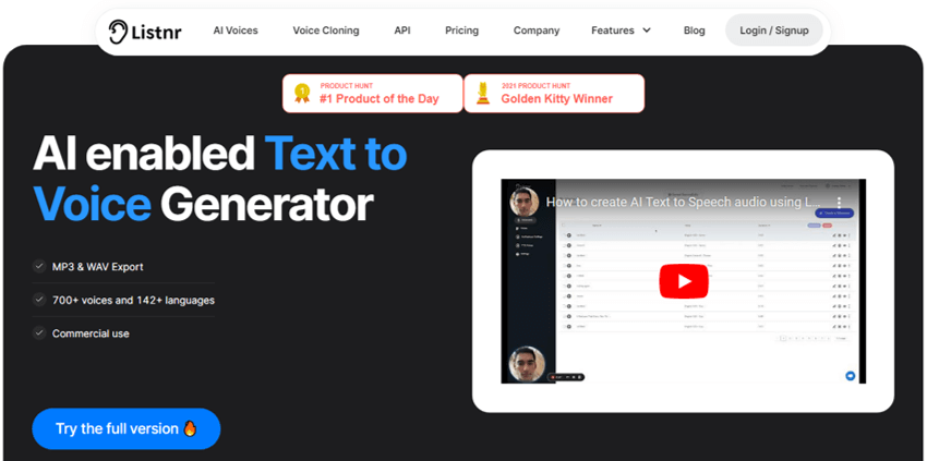 Listnr.tech Listnr.tech AI Voice Generator Online