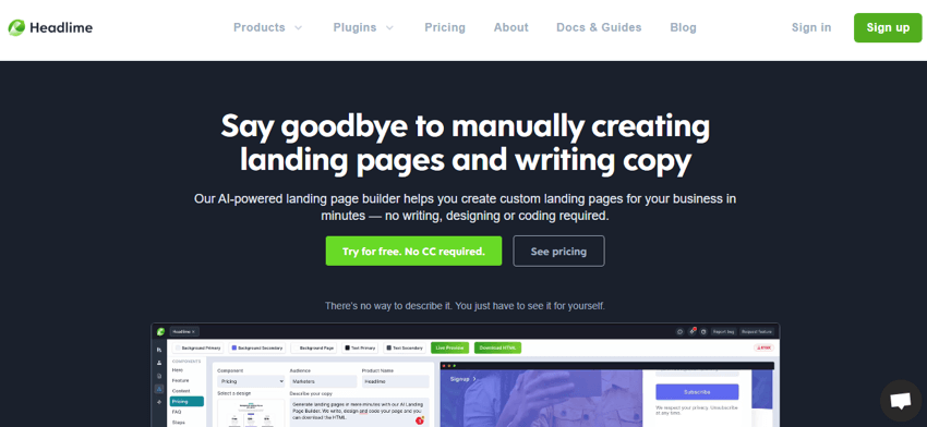 известь Headlime Best AI Landing Page Generator