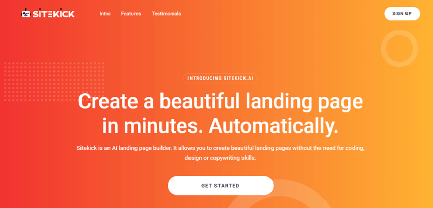 Сайткик Sitekick AI Landing Page Builders