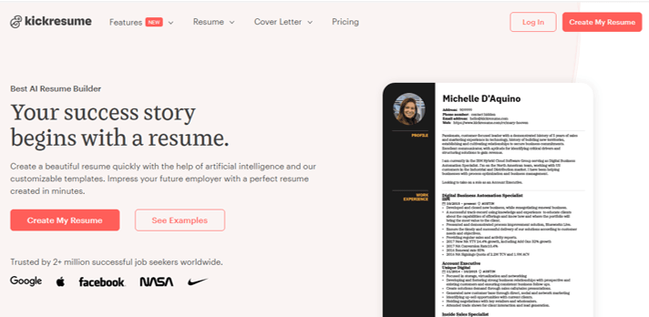 Kickresume Pembuat Resume & Surat Pengantar Online Gratis Terbaik