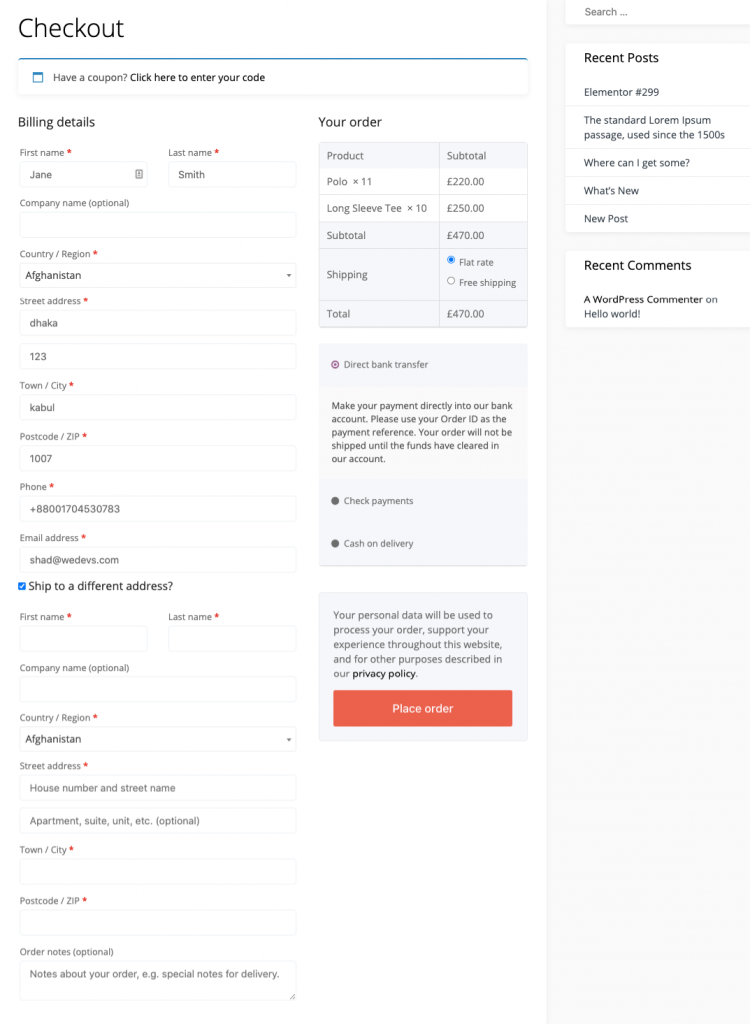 WooCommerce 結帳
