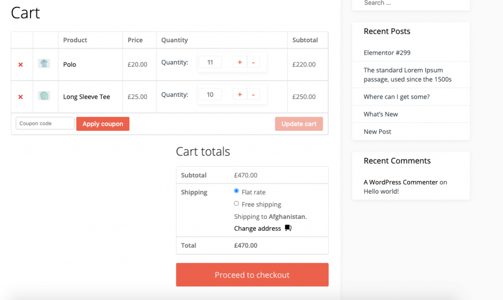 WooCommerce 購物車