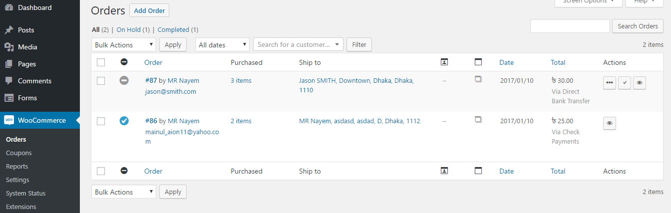 Mengelola pesanan WooCommerce