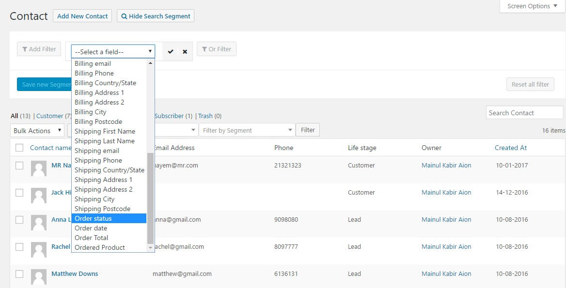 Profil Pengguna CRM Diperkaya