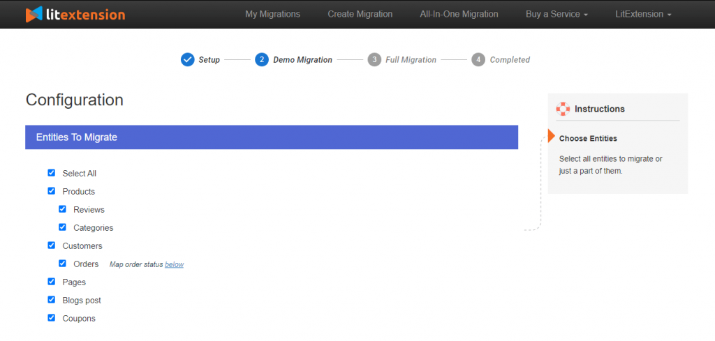 Choose-Entities Magento から WooCommerce への移行