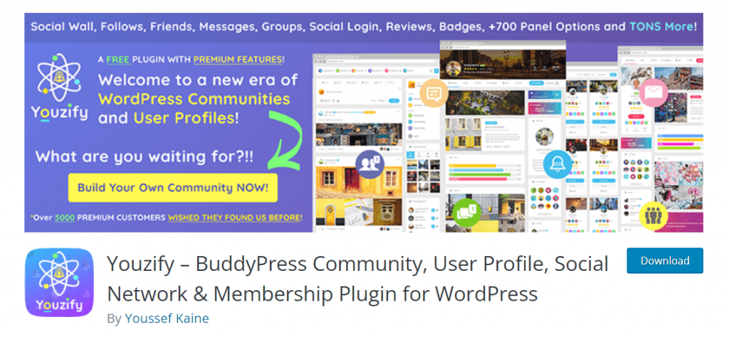 plug-in per la creazione di comunità youzify