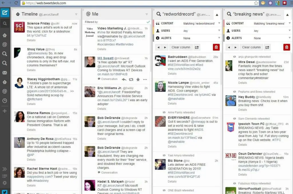 免費的影響者工具 Tweetdeck