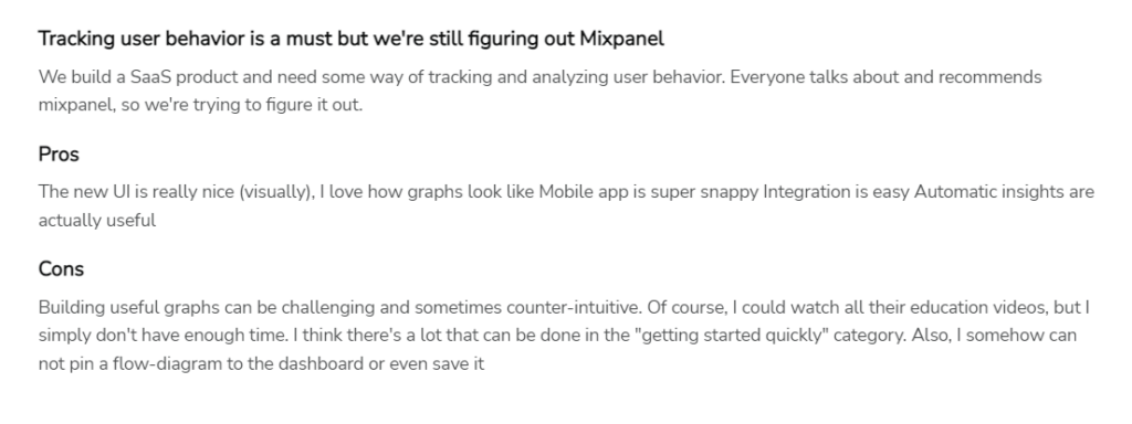 ประสบการณ์ของลูกค้าของ Mixpanel Mixpanel reviews