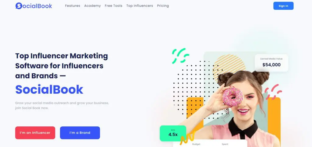 無料のインフルエンサー マーケティング プラットフォーム SocialBook