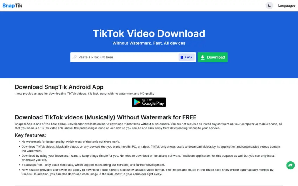 aplikasi penghapus tanda air tiktok: SnapTik