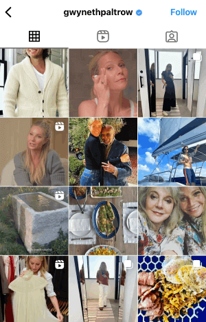Influencer dello stile di vita su Instagram: Gwyneth