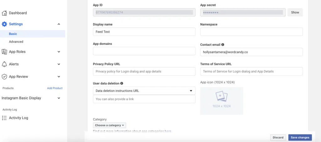 Configuración básica en Meta para desarrolladores