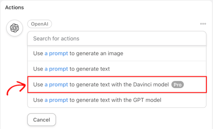 使用提示生成帶有達芬奇模型的文本 Use a prompt to generate text with the Davinci model