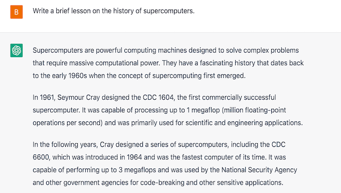 關於超級計算機的 ChatGPT 課程 ChatGPT lesson on supercomputers