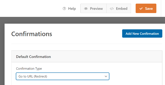 Aperte o botão Salvar para armazenar suas configurações Embed your form