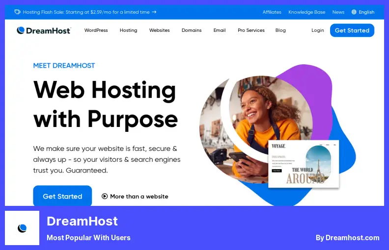 DreamHost - 最受用戶歡迎