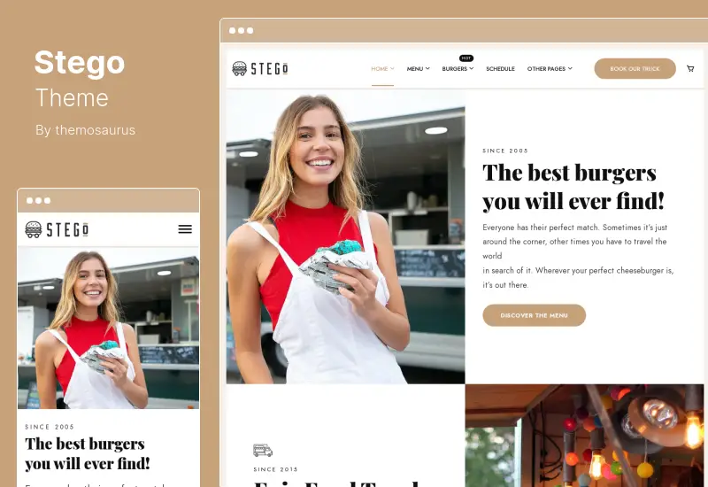 Stego Theme - Tema de WordPress para camiones de comida y restaurantes