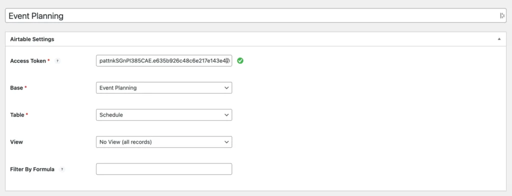 air wp sync 在 wordpress 中創建新連接