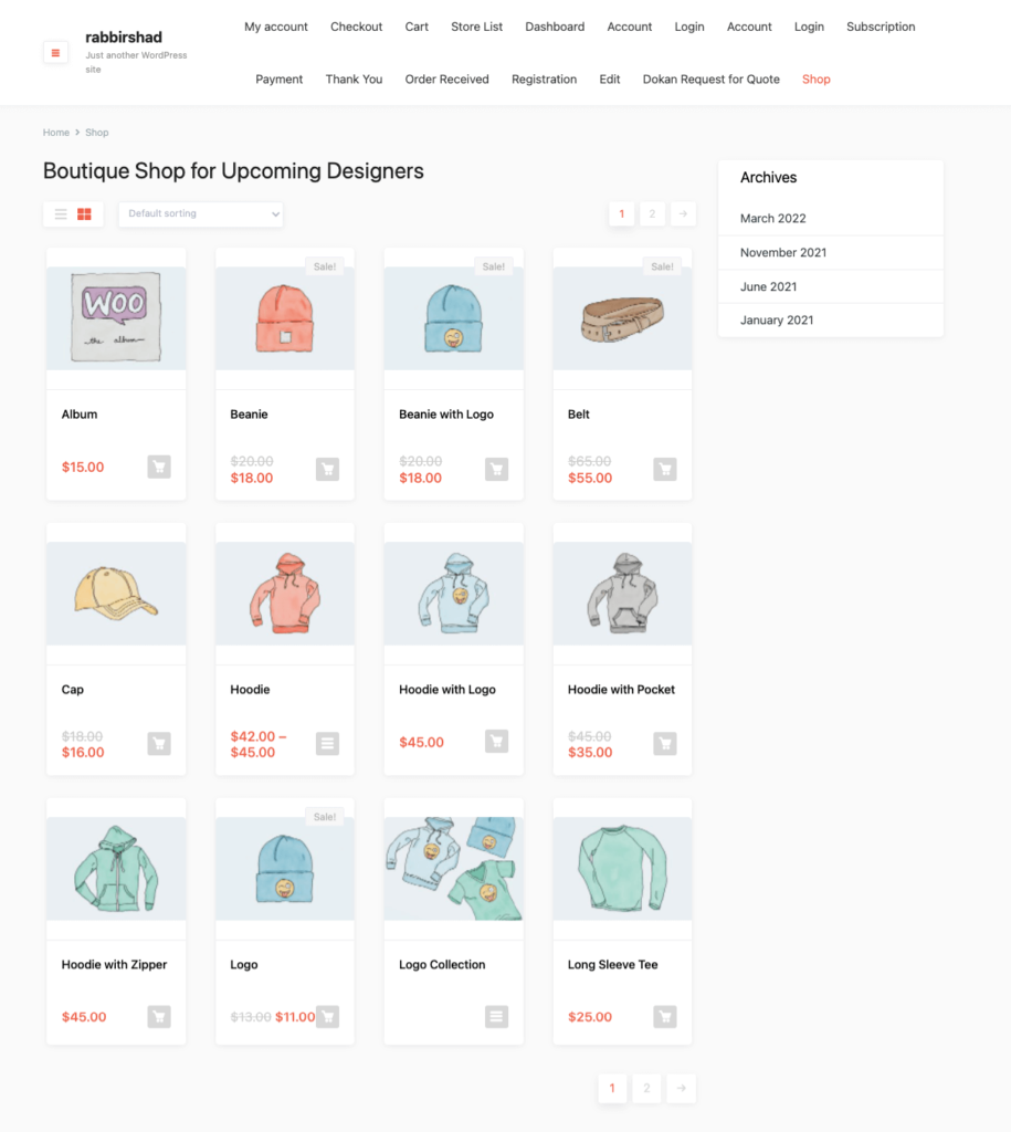 normale pagina del prodotto WooCommerce