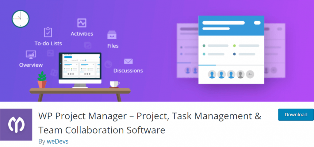 Überblick über die Homepage des wp-Projektmanagers