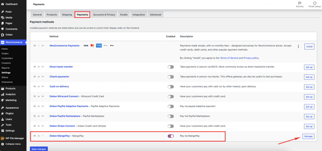 WooCommerce からの支払いを管理する