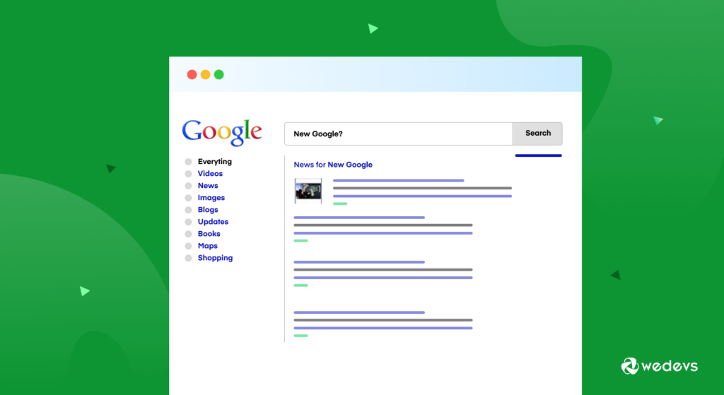Przykład strony wyników wyszukiwania Google z 2010 roku