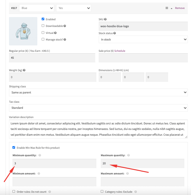 aceeași valoare minimă și maximă pentru WooCommerce
