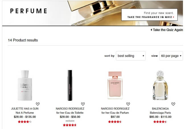 Parfumuri recomandate de la Sephora pe baza rezultatului testului