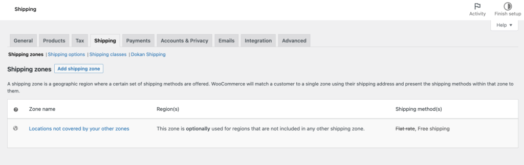 WooCommerce 商店的運輸方式
