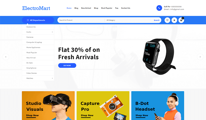 Más de 9 mejores temas de WordPress para Watch Store 2023 6 ElectroMart 1