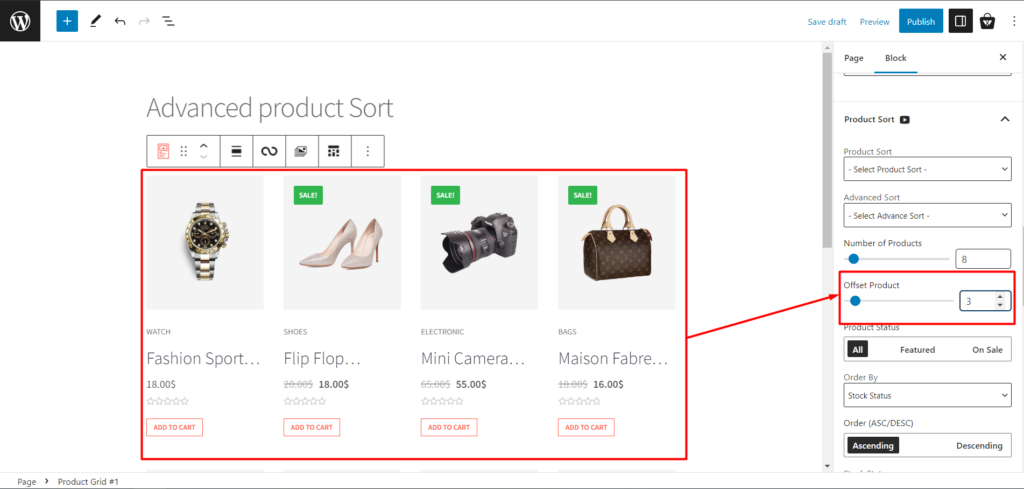 Memperkenalkan Pembuat Kueri ProductX Baru & Canggih untuk Penyortiran Produk yang Mudah 10 Product Sort - Offset Products