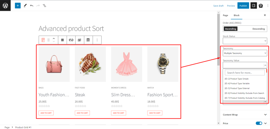 Memperkenalkan Pembuat Kueri ProductX Baru & Canggih untuk Penyortiran Produk yang Mudah 5 Product Sort - Taxonomy