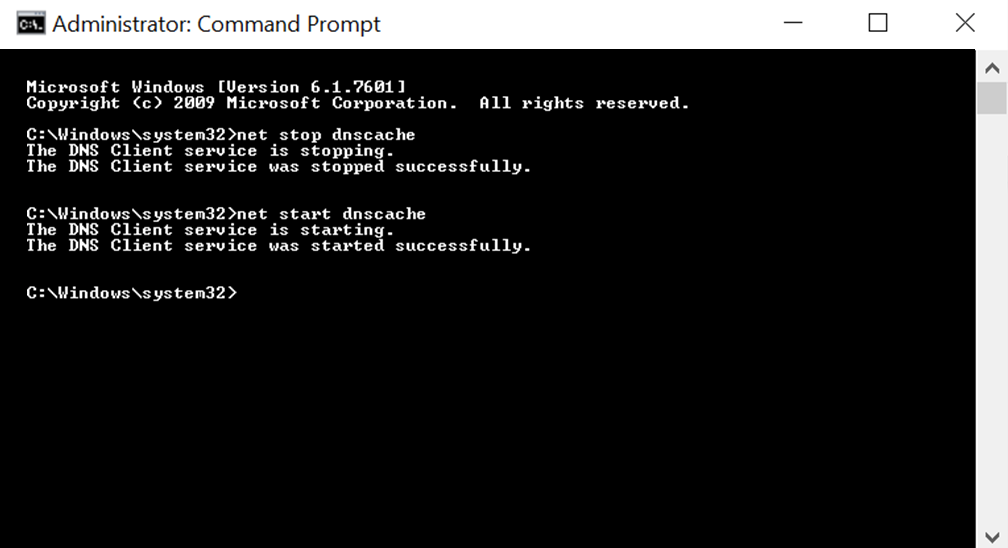 Jak naprawić błąd DNS_PROBE_FINISHED_NXDOMAIN? 9 Stop and Start DNS cache using cmd