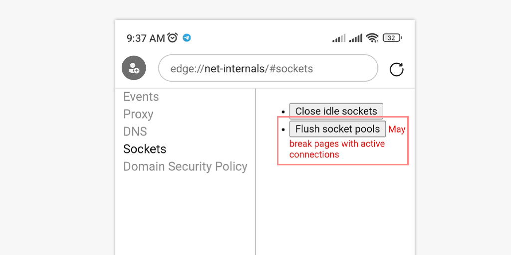 chrome://net-internals/#dns — Opróżnij pamięć podręczną DNS w przeglądarce Chrome 6 chrome://net-internals/#sockets