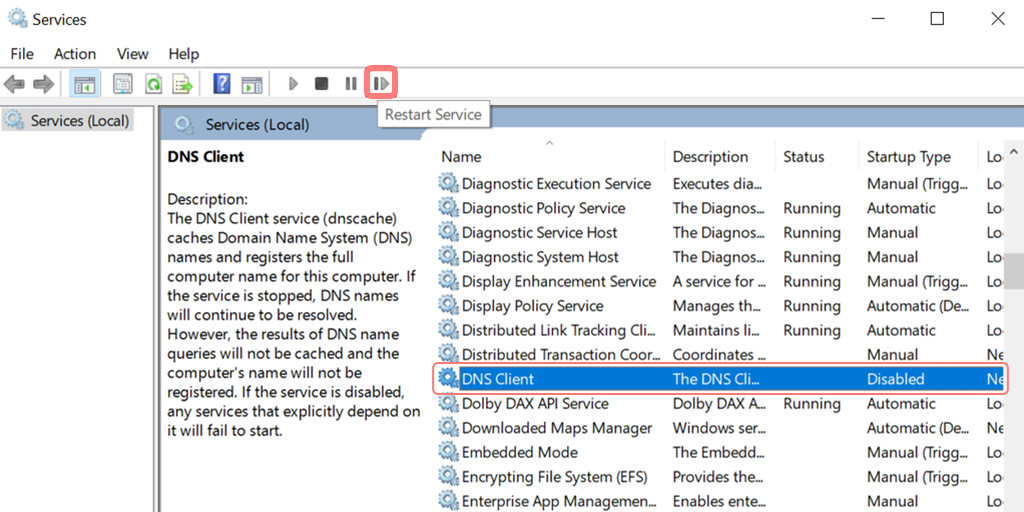 Jak naprawić błąd DNS_PROBE_FINISHED_NXDOMAIN? 8 DNS Client services