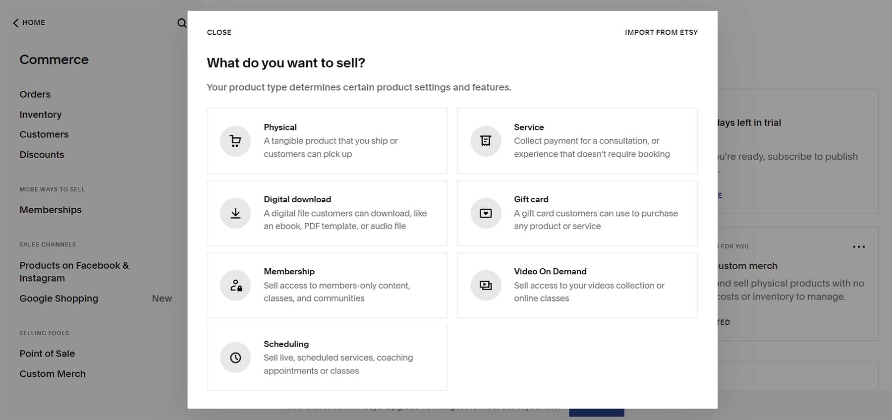Squarespace et commerce électronique