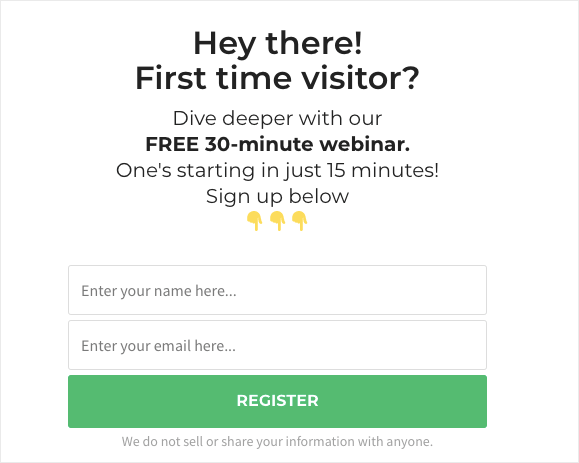 вебинарприветствиеmin SeedProd webinar website welcome message example