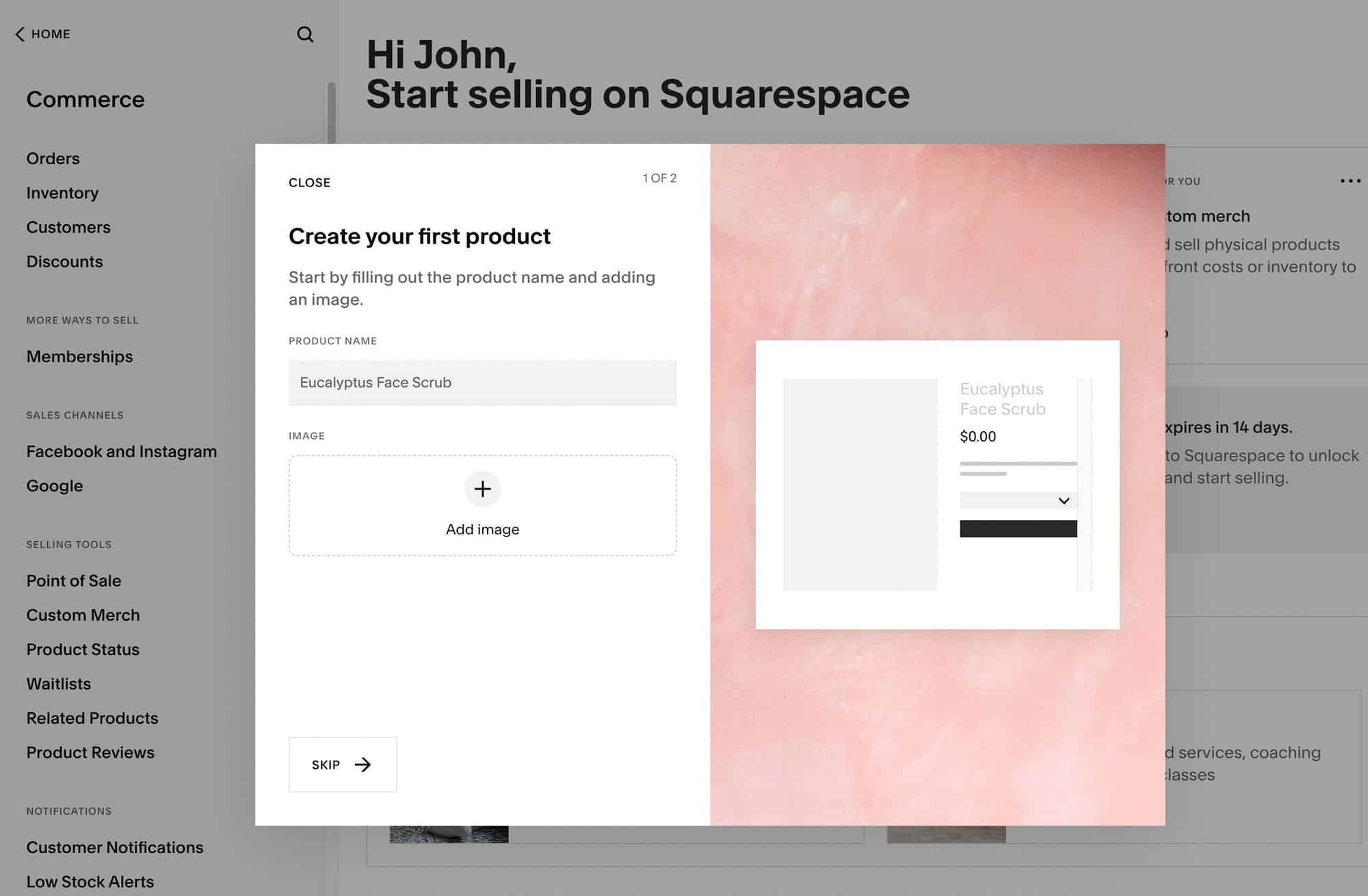 Squarespace に製品を追加する