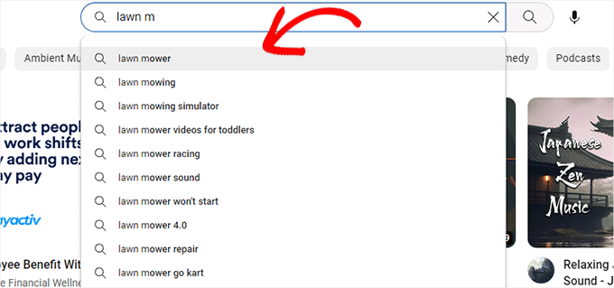 YouTube 検索でキーワード候補を探す Find keyword ideas via YouTube search