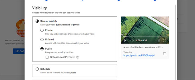 ビデオを公開またはスケジュールする Publish or schedule your video