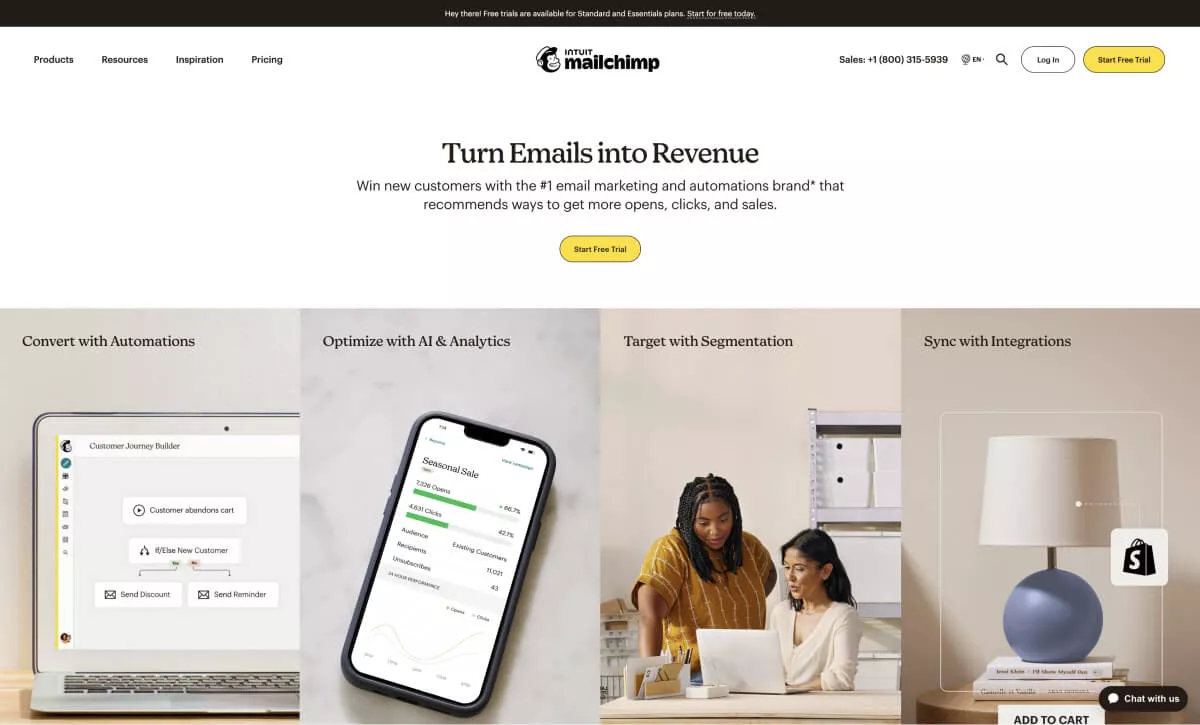 يقوم موقع MailChimp بتطبيق قاعدة 60/30/10.