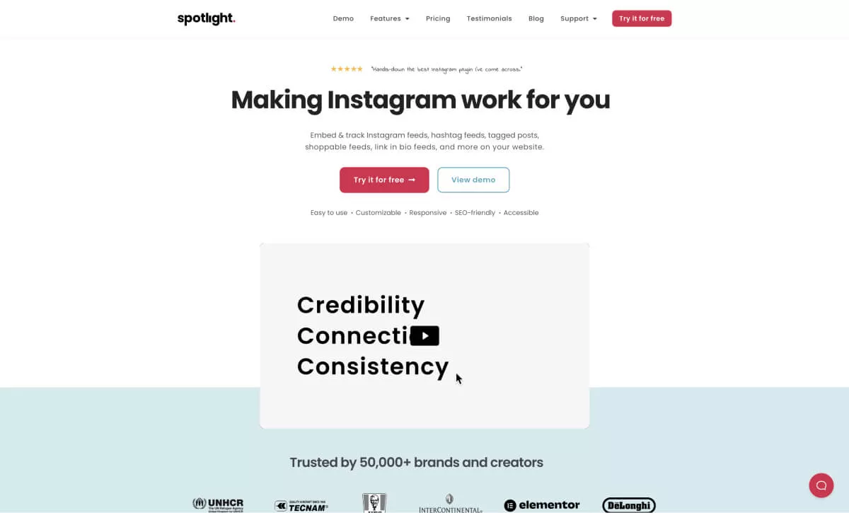 يقوم موقع Spotlight Instagram Feeds بتطبيق قاعدة 60/30/10.